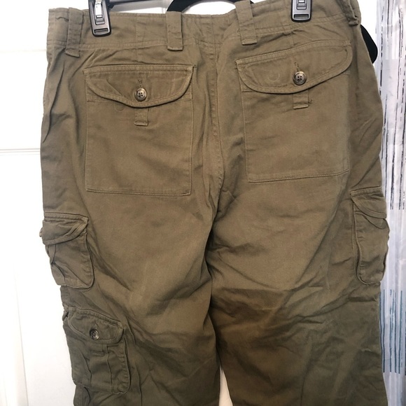 Lauren Ralph Lauren size 12 green cropped cargo pants ties at hem - Picture 4 of 16